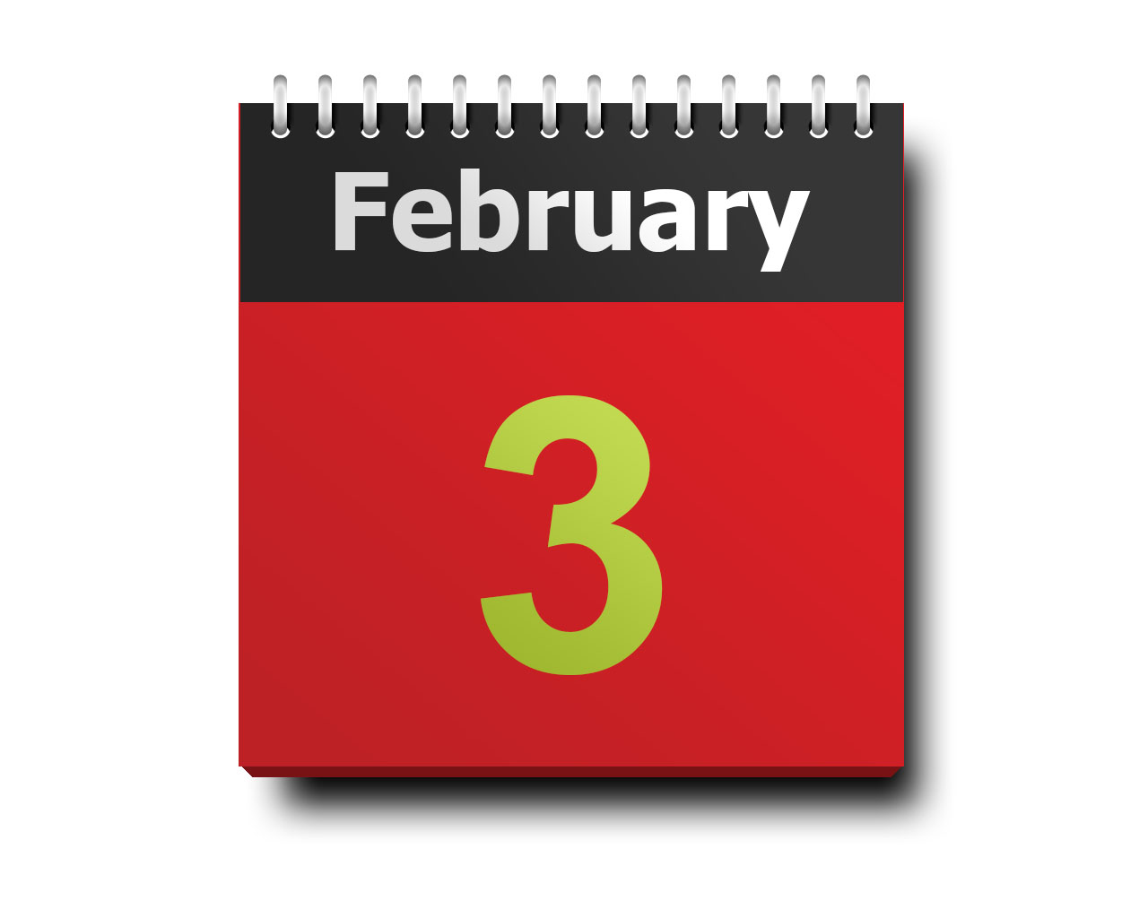 February 3 calendar icon