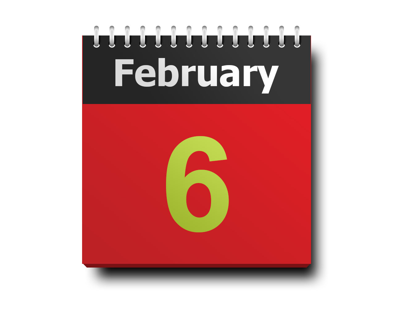 February 6 calendar icon