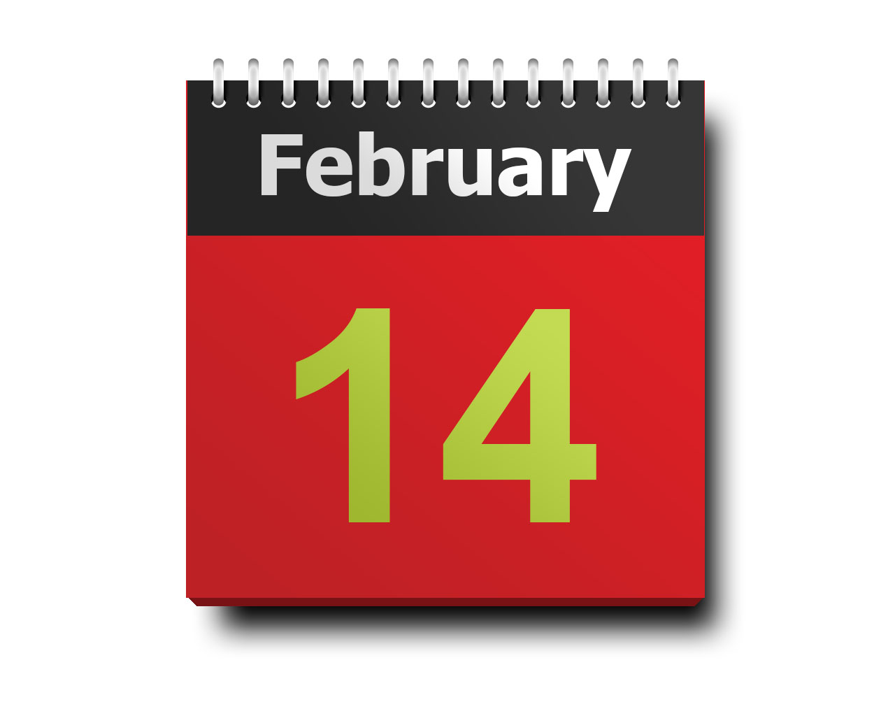 February 14 calendar icon