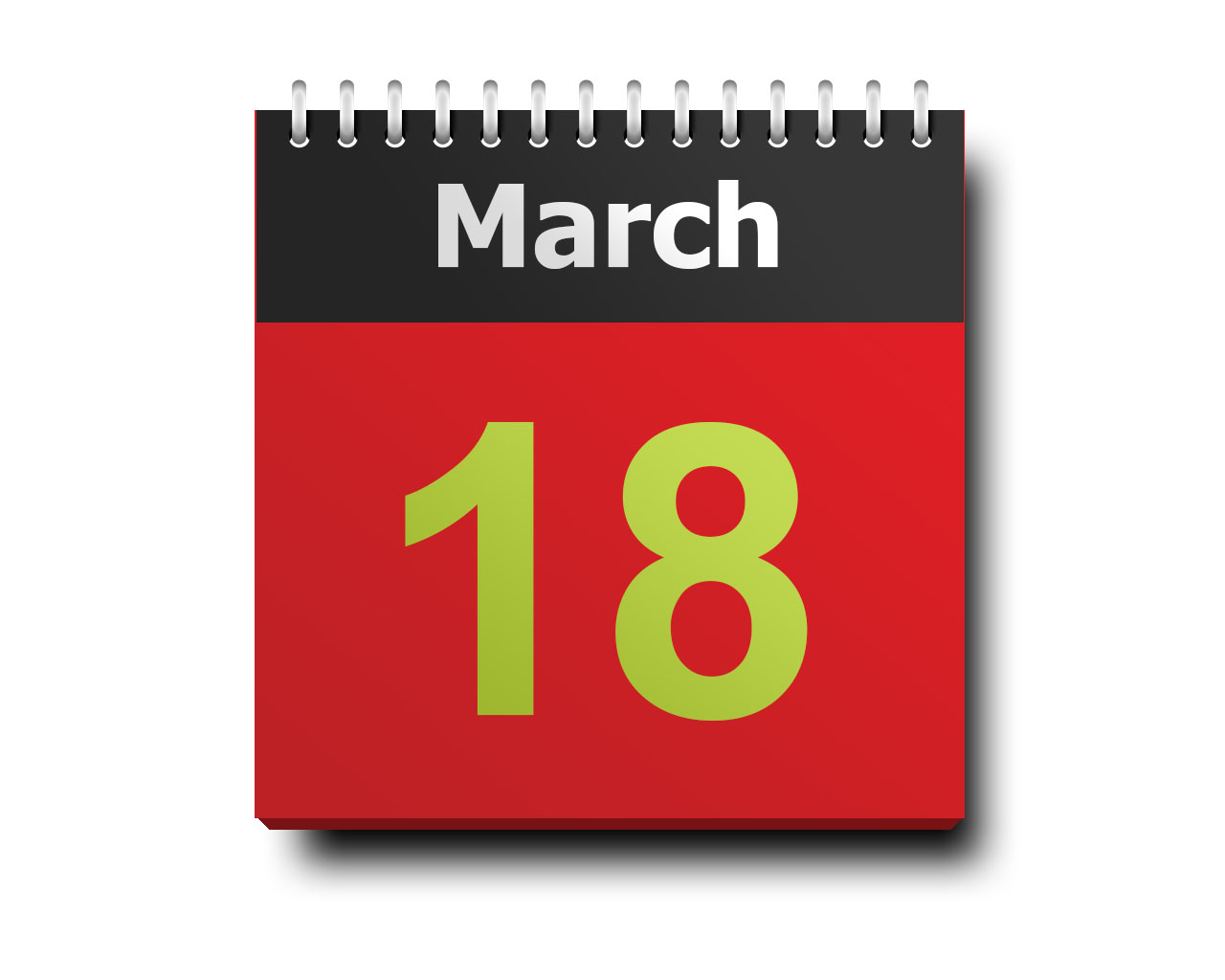 March 18 calendar icon